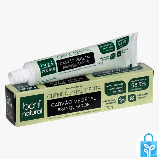 Creme Dental Menta E Carvão Vegetal Sem Flúor 90g