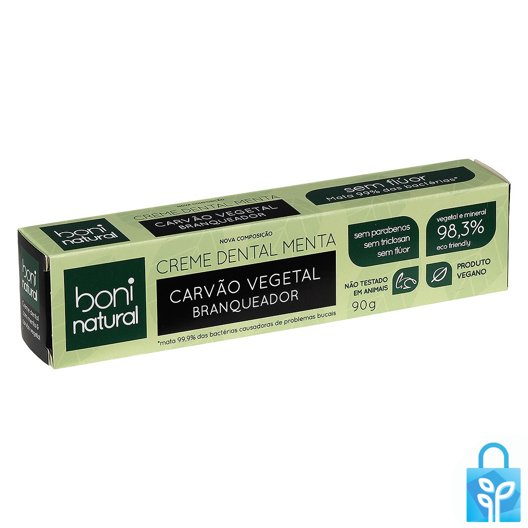 Creme Dental Menta E Carvão Vegetal Sem Flúor 90g