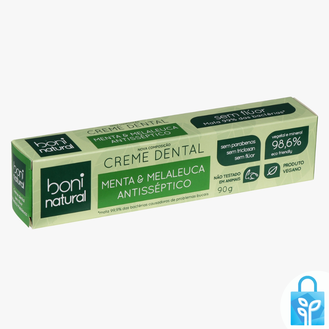 Creme Dental Natural Menta e Melaleuca Sem Flúor 90g